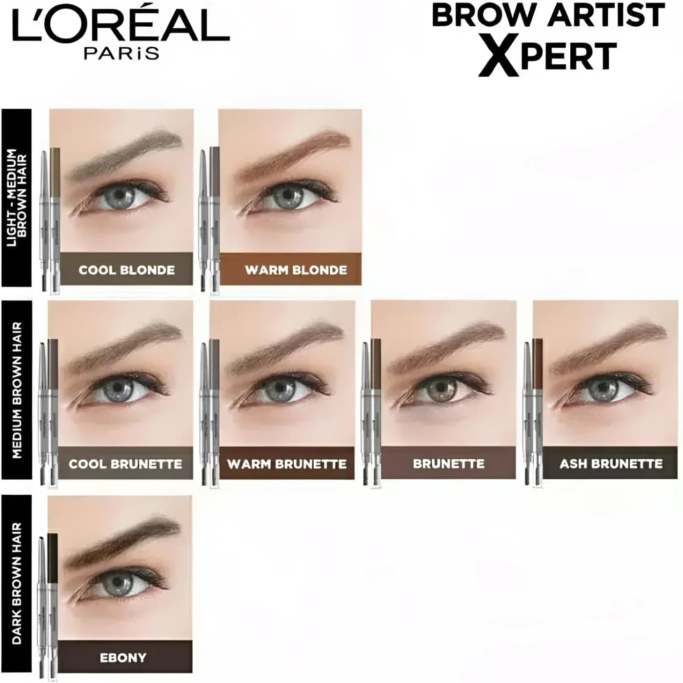 L'Oreal Paris Artist Xpert Brow Pencil 3 G, Ebony image number 1