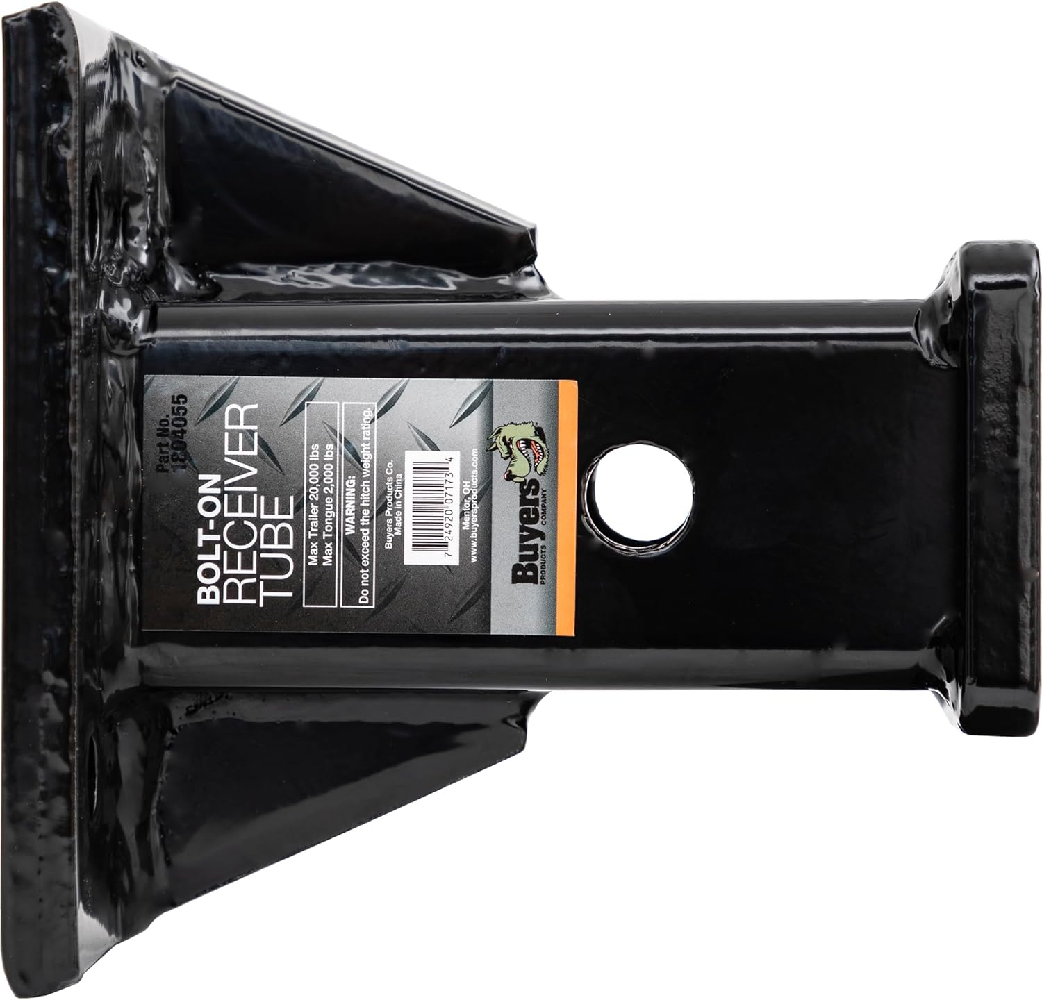 Buyers Products 1804055 2" Bolt-On Receiver Tube, 20,000 Lbs MGTW, 2,000 MVL, Corrosion Resistant Black Powder Coat Finish, Receiver Hitch Accessories image number 4