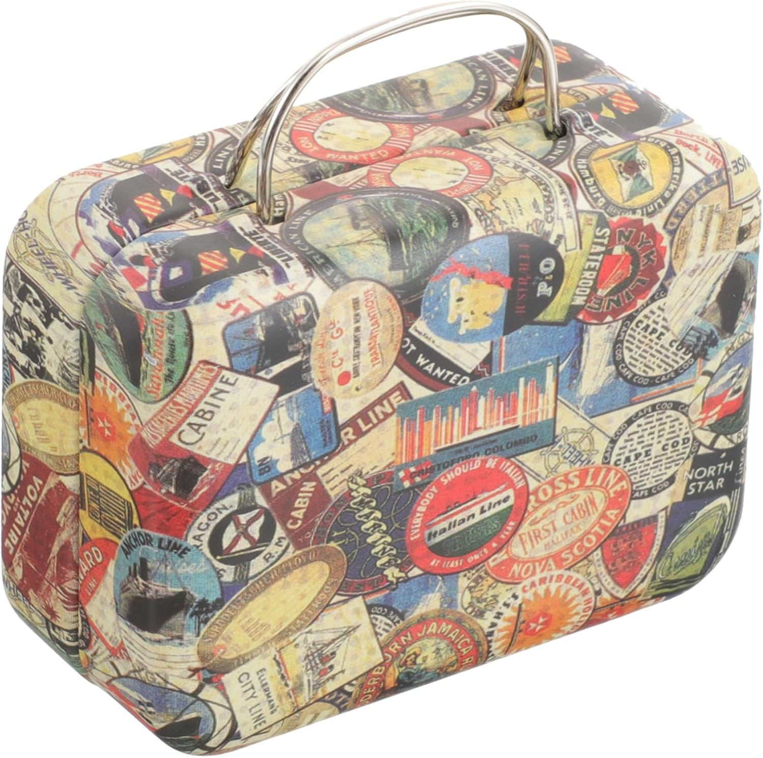 Mini Vintage Eyelash Storage Case Retro Keepsakes Box Decorative Small Suitcase Favor Box for Jewelry Cards and Dresser and Desktop Display image number 4