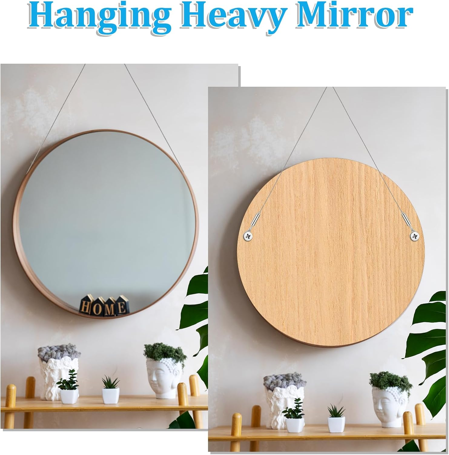 4 PCS Adjustable Picture Hanging Wire - Heavy Duty Stainless Steel Wire for Hanging Pictures, Mirrors, Paintings & Artwork