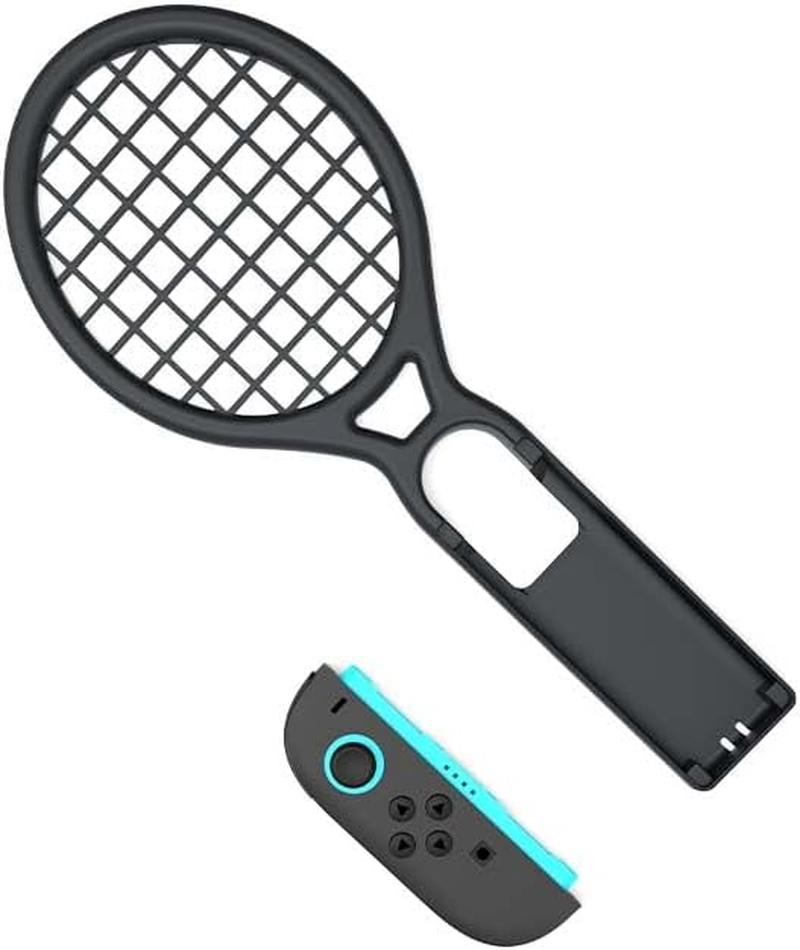 Tennis Racket Controller Attachment for Switch 2, 2-Pack, Black and Blue-Orange, 46G Each (Black)