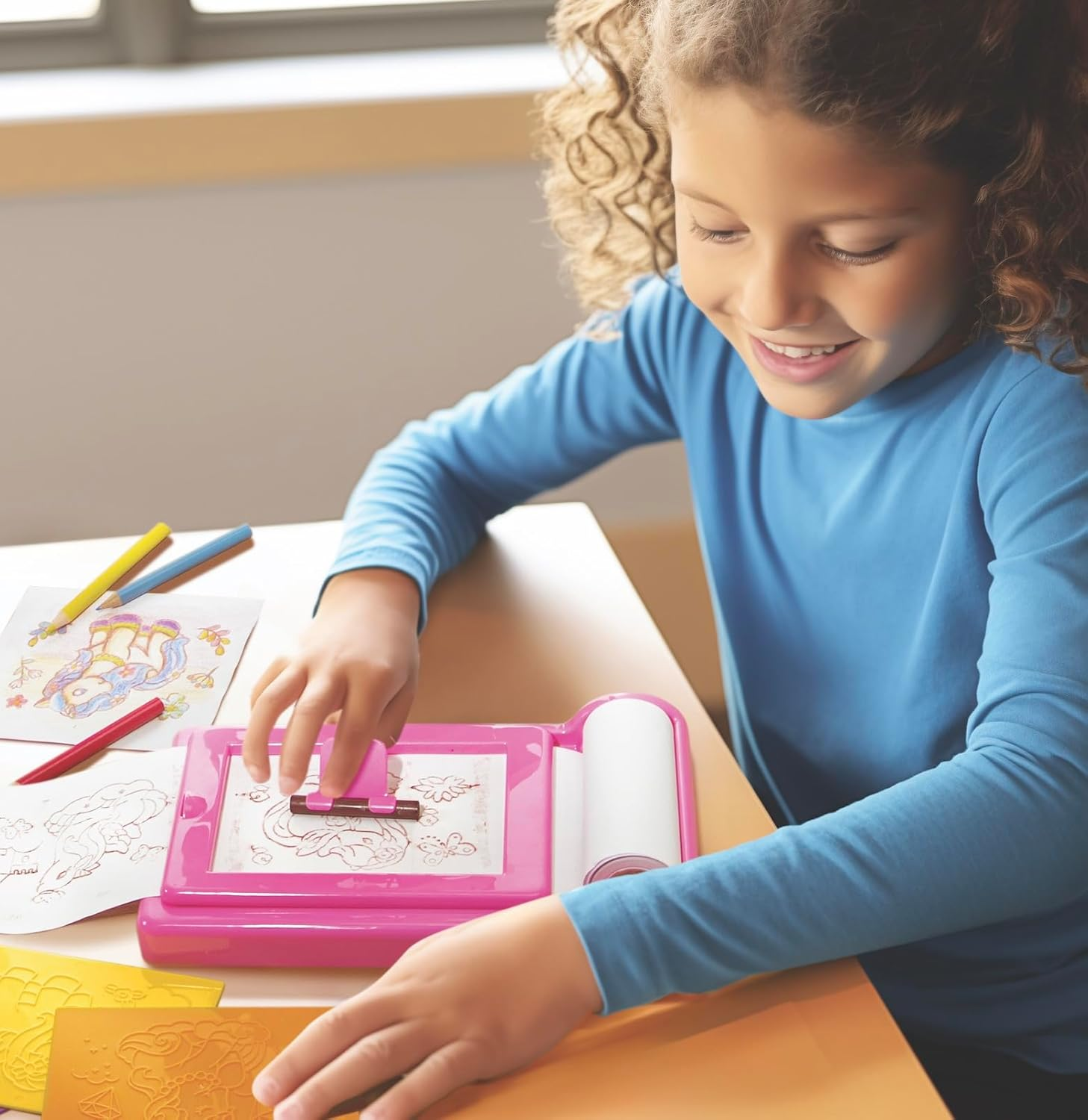 4M Kidzmaker Unicorn Rub Art Studio Arts and Crafts Kit image number 2