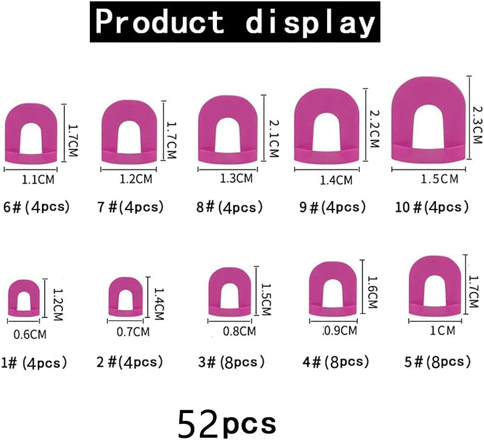 Luckycivia 52 Pcs (10 Size) Curve Shape Spill-Proof Finger Cover, Nail Polish Edge Anti-Flooding Plastic Template Clip, Beauty Tools Set for Finger Nail Art image number 4