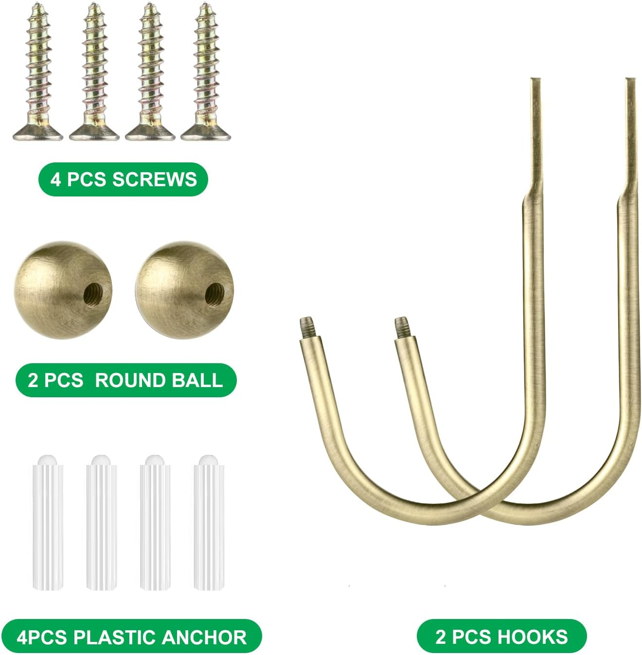 Curtain Holdbacks, 2Pcs Curtains Holder Wall Mounted Drapery Tiebacks Retro Window Hook for Home Decor, Antique Brass - 2Pcs-Silver image number 4