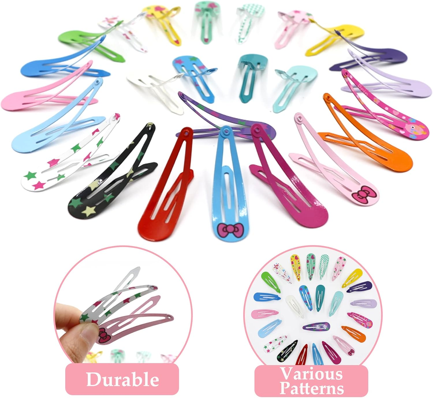 Pack of 50 Hair Clips Girls, 5 Cm Cute Small Hair Clips, Metal Hair Clips, Children'S Hair Clips, Hair Accessories for Girls, Children, Women image number 1