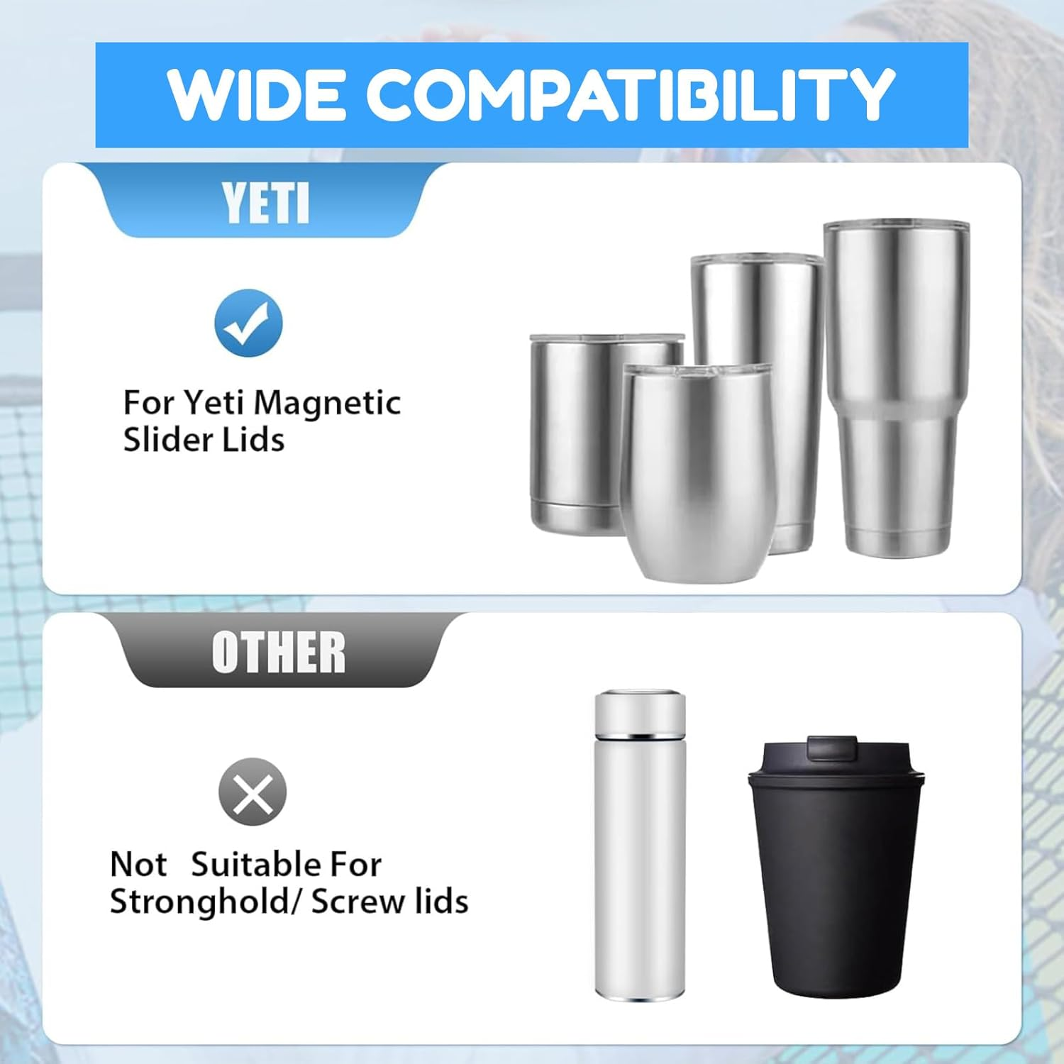 Magnetic Slider Replacement for Yeti, New Upgrade Magnetic Slider Replacement Block 5 Pcs Lid Slider Push Block Part for Yeti Magnetic Lids 10 Oz, 14 Oz, 16 Oz, 20 Oz, 26 Oz, 30 Oz image number 5