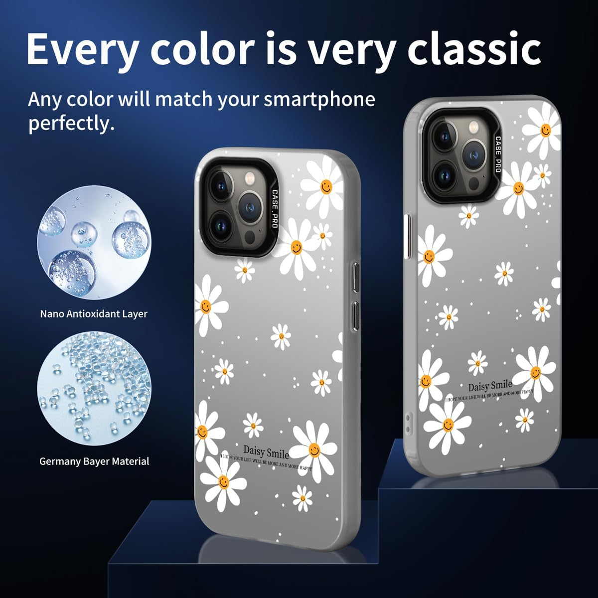 YUXING Mobile Phone Case for Vivo V50 Lite 5G/4G Case Ultra Thin Shockproof Protective Case with Flowers Animal Graffiti Art Pattern Design Slim Bumper Case Cover, Daisy