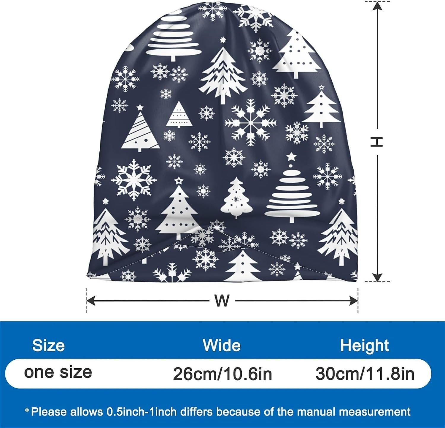 Christmas Women'S Slouchy Beanie for Men Hat Adult Dwarf Hats Chemo Cap Cancer Headwear Caps Baggy Skull Sleep Cap Nightcap image number 2