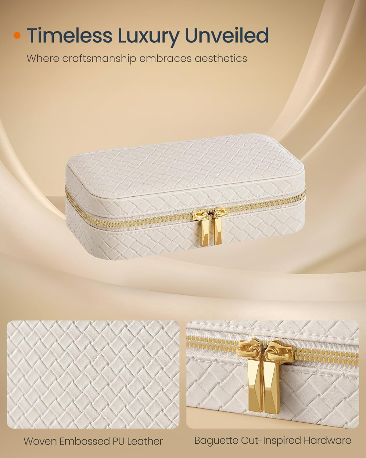 SONGMICS HOME Jewelry Box, White UJBC197W01 image number 5