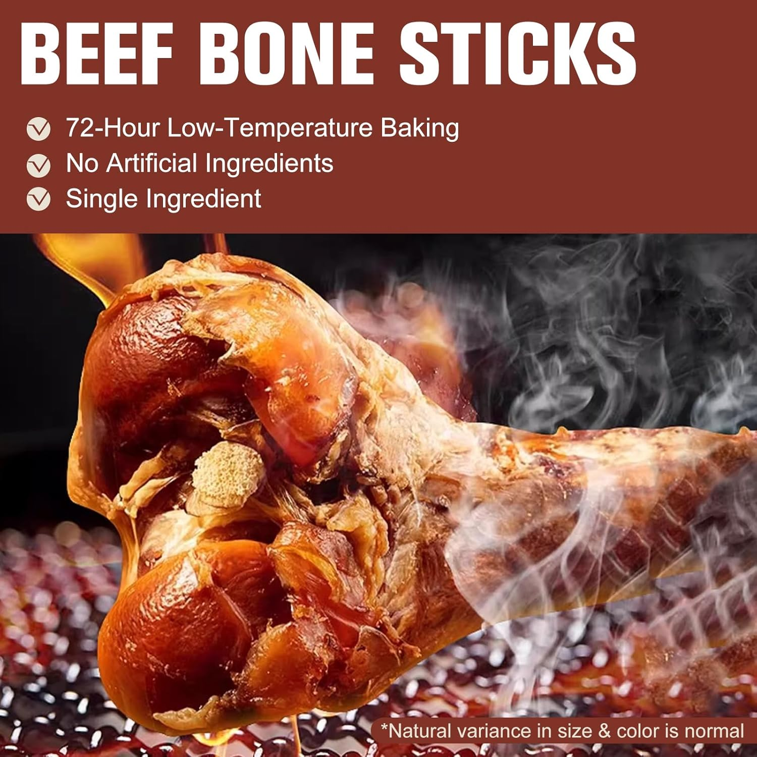 2-Pack Giant Beef Bones - Long-Lasting Chew Treats for Large Dogs | Grass-Fed Beef Bone for Heavy Chewers, Teeth-Cleaning (2PC) image number 3