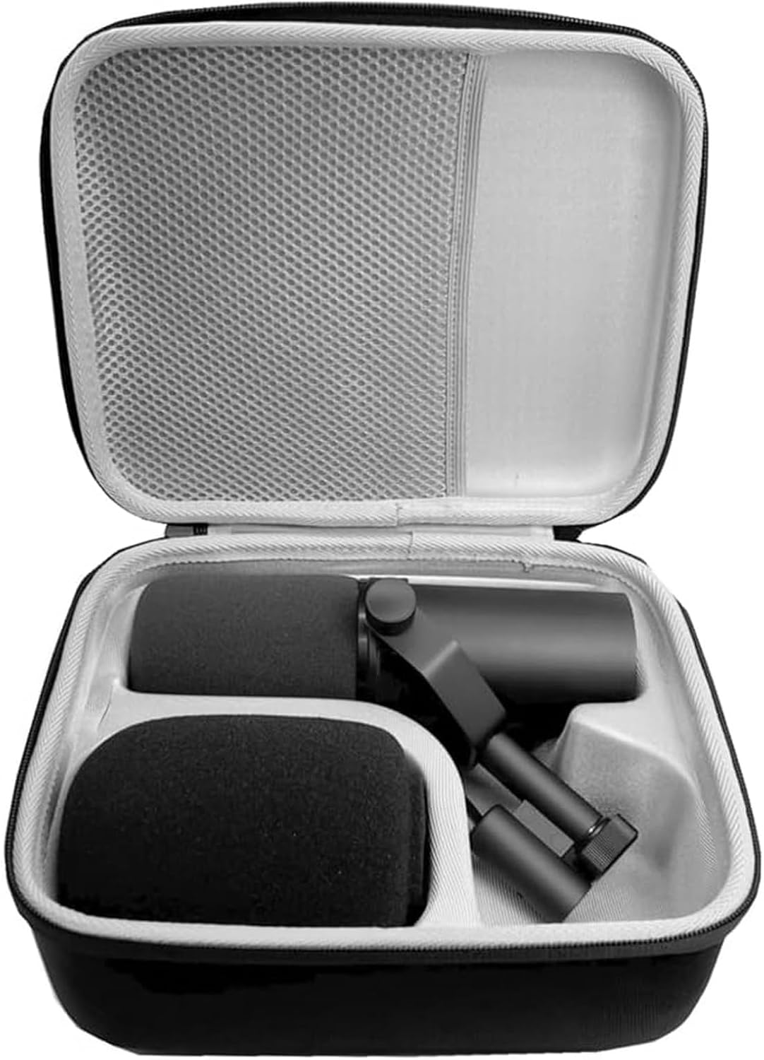 Microphone Case for Shure SM7B Vocal Dynamic Microphone, for Shure MV7/MV7X USB Podcast Microphone, Portable Hard Shell Carry Case, with Inner Mesh Pocket image number 1