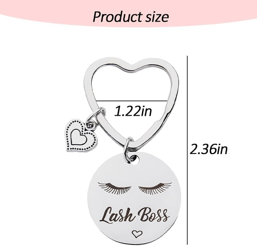 Lash Technician Gifts for Eyelash Tech Makeup Birthday Presents for Women Beautician Lash Boss Keychain for Women Eyelash Technician Lashes Artist Gifts for Esthetician Eyelashes Gift Makeup Bag Charm