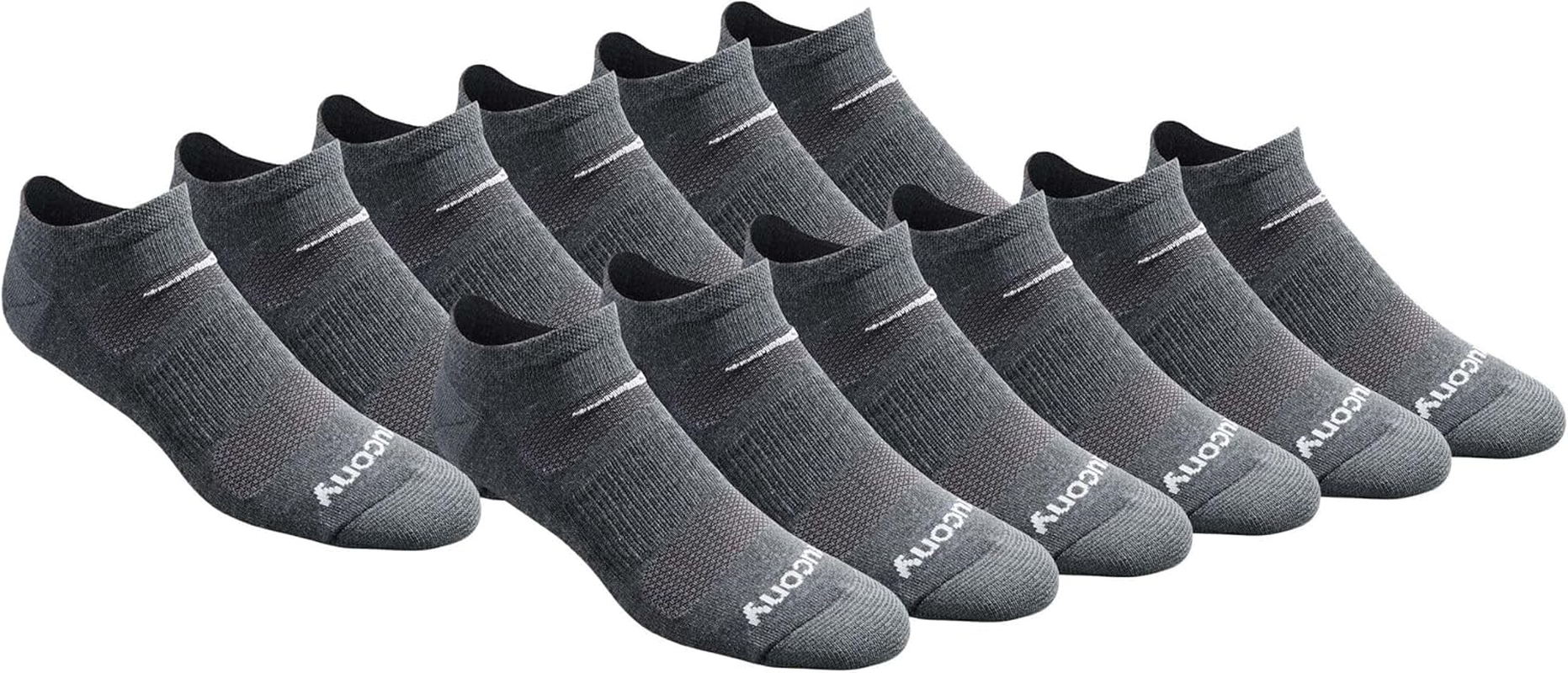 Saucony Men'S Multi-Pack Mesh Ventilating Comfort Fit Performance No-Show Socks image number 2