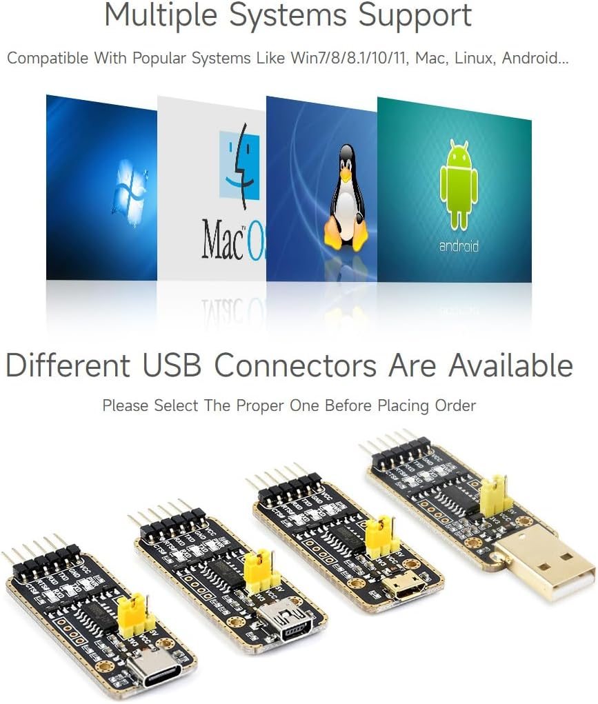 Waveshare USB to UART Communication Module High Baud Rate Transmission with Type-C Connectors Multi-Device Applicable Multi-System Compatible-Type-C Connectors - Ch343 Usb Uart Board (Micro) image number 4