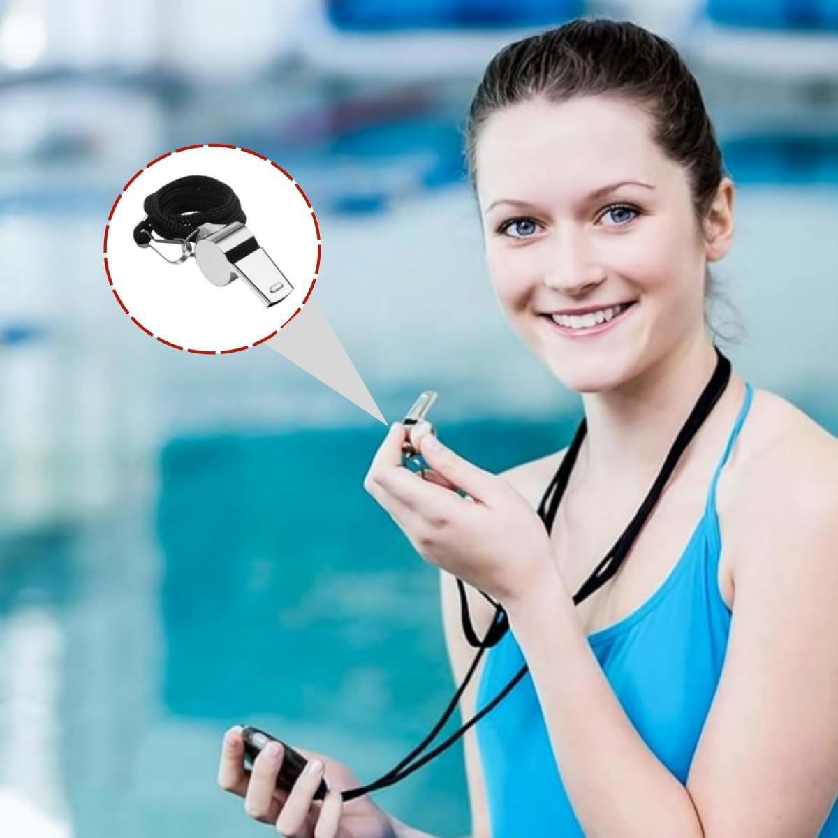 10 Pcs Stainless Steel Sports Whistles,Loud Crisp Sound,Coach Whistles Metal Whistle with Lanyard, Coaches, Teachers, Training, Outdoor Sports