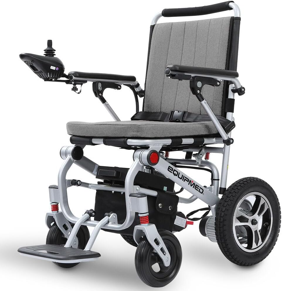 "Equipmed Ultra-Light Power Wheelchair, Tight Turning, Airline Approved, Folding, ARTG Certified, Aluminium Frame, Lithium Battery, Grey" image number 5