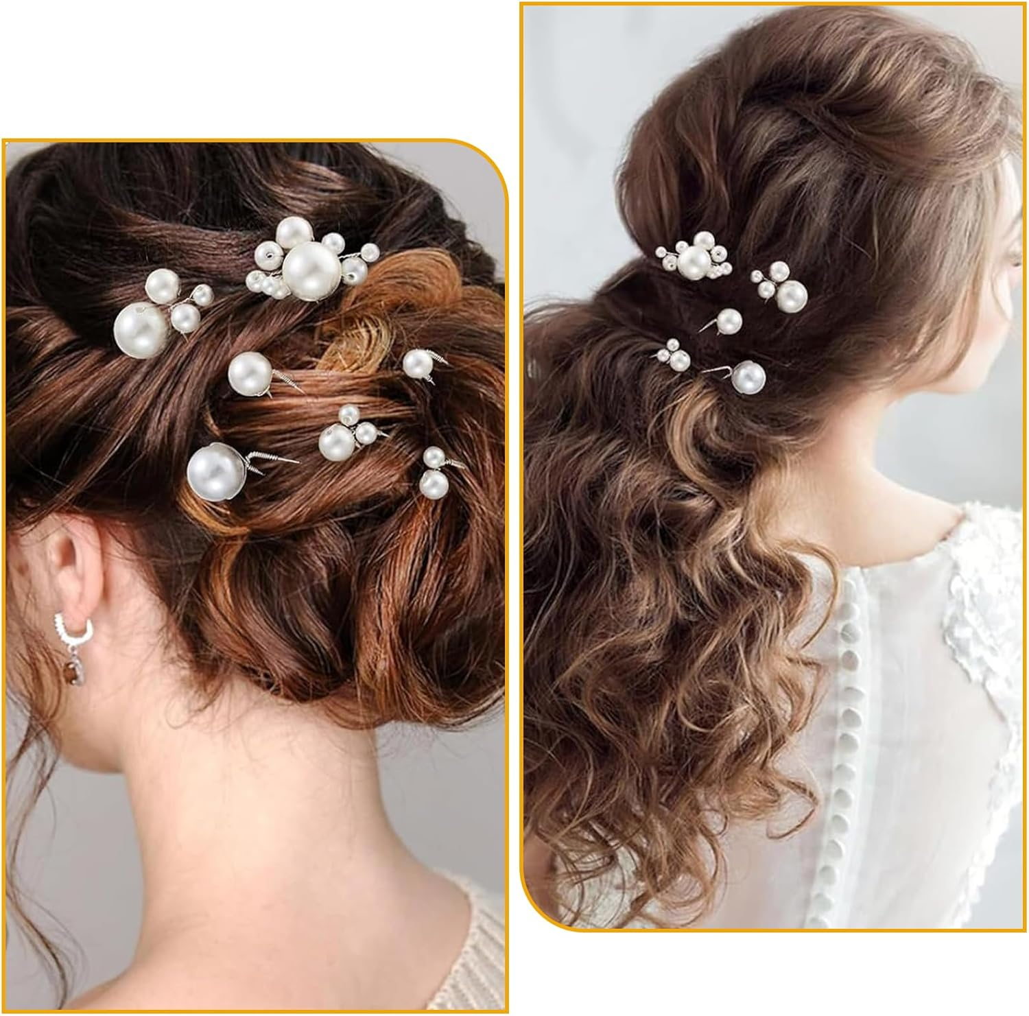 Evadollina Hair Accessories Wedding, 12 Pieces Hairpins, Floral Hair Accessories, Bridal Hair Items, Hairpins, Ladies, Christmas, for Festivals and Parties image number 4