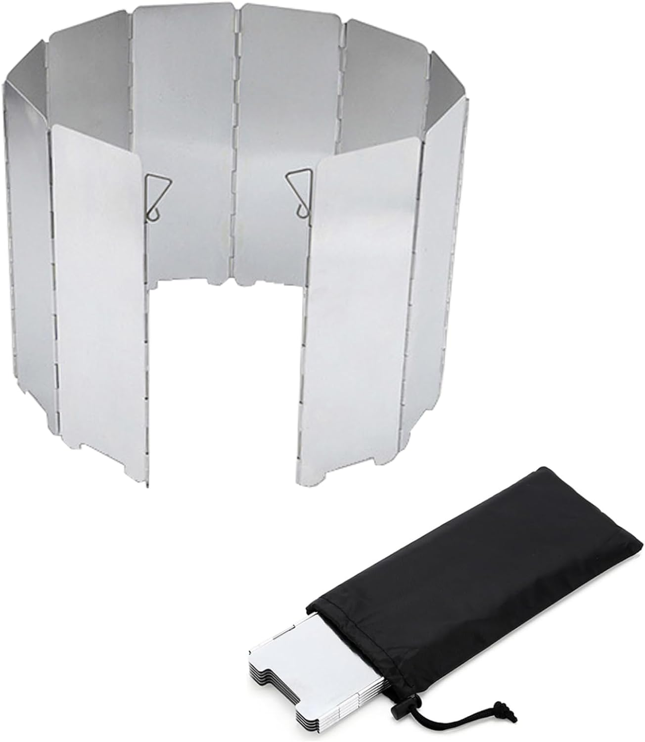 10 Plates Ultralight Folding Camp Stove Windscreen Portable Camping Stove Windshield for Use with Alcohol Stoves and Other Backpacking Stoves,Must for Outdoor Travel image number 1