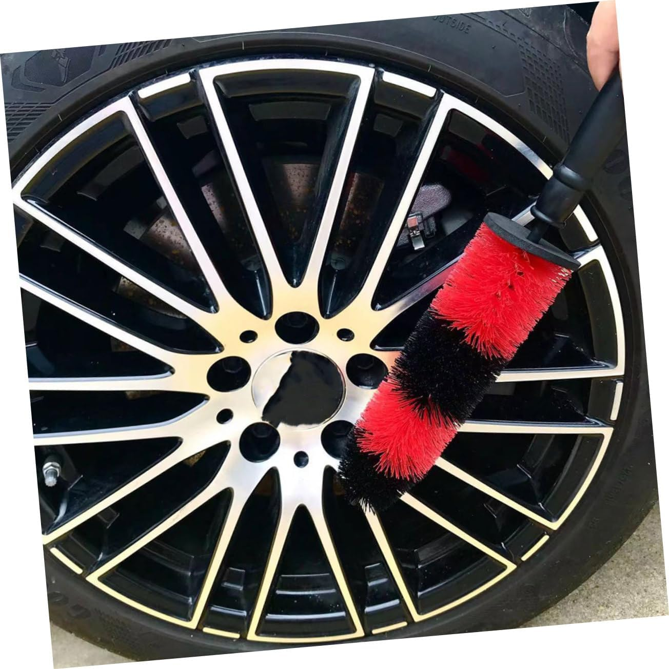 MAGICLULU 3Pcs Car Wheel Cleaning Brush Set Extended Handles, Elastic Wire Rim and Tire Cleaning Brushes for Automotive Wheel and Tire Care, Suitable for Car Maintenance and Detailing image number 1