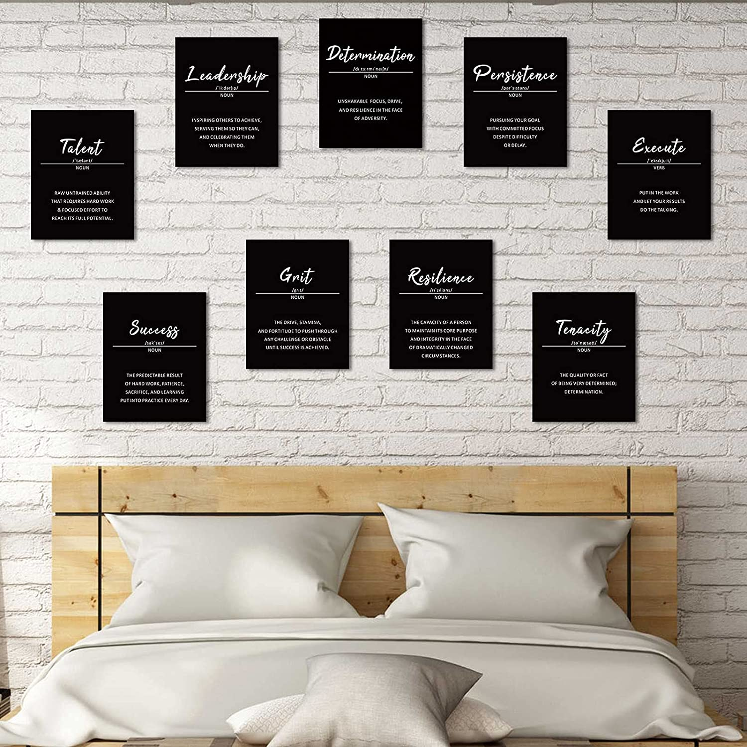 9 Pieces Inspirational Phrases Wall Art Prints Motivational Sayings Quote Poster Positive Print Decoration for Teens Adults Living Room Office Classroom College Decor, Unframed, 8 X 10 Inch (Black) image number 4
