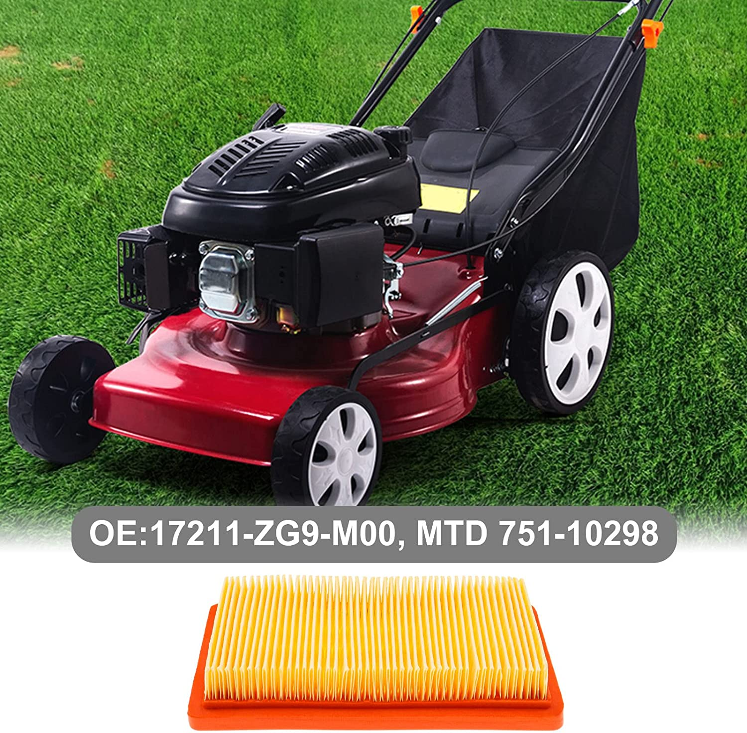 2X Mower Air Filter Replacement 17211-ZG9-M00 MTD 751-10298 MTD 951-10298 Compatible with Honda GVX140 HR215K1 HRB215 HRB215K1 Lawn Mower Air Cleaner