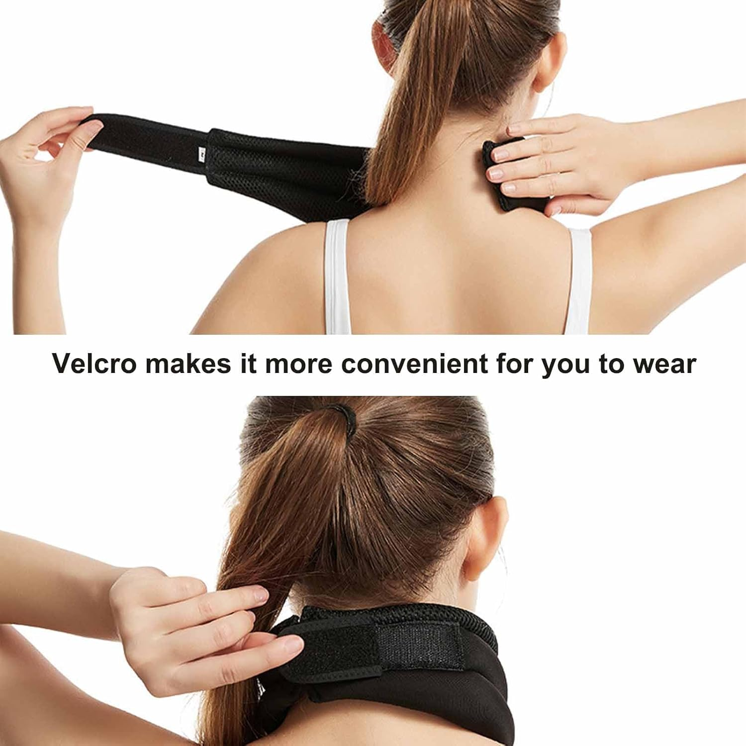 Cervicorrect Neck Brace,Soft Foam Neck Collar for Sleep,Neck Alignment and Snoring Relief,Cervical Spine Corrector Brace for Women and Men,Relieves Neck Pressure(Black)