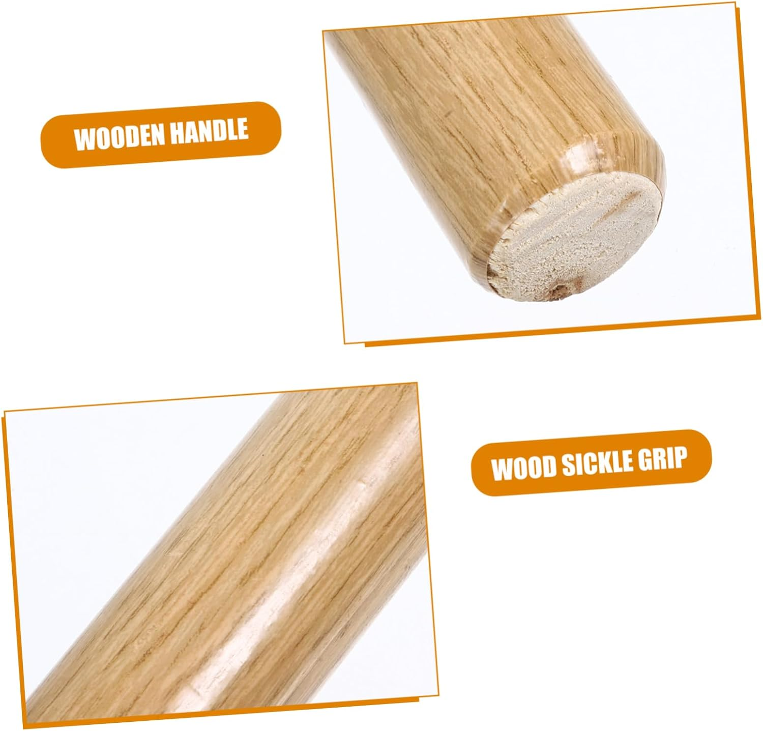 PLAFOPE Heavy Duty Solid Wood Shovel Handle Thickened Farming Tool Replacement Handle for Gardening and Agricultural Work, 38Cm Hardwood Wooden Stick image number 3