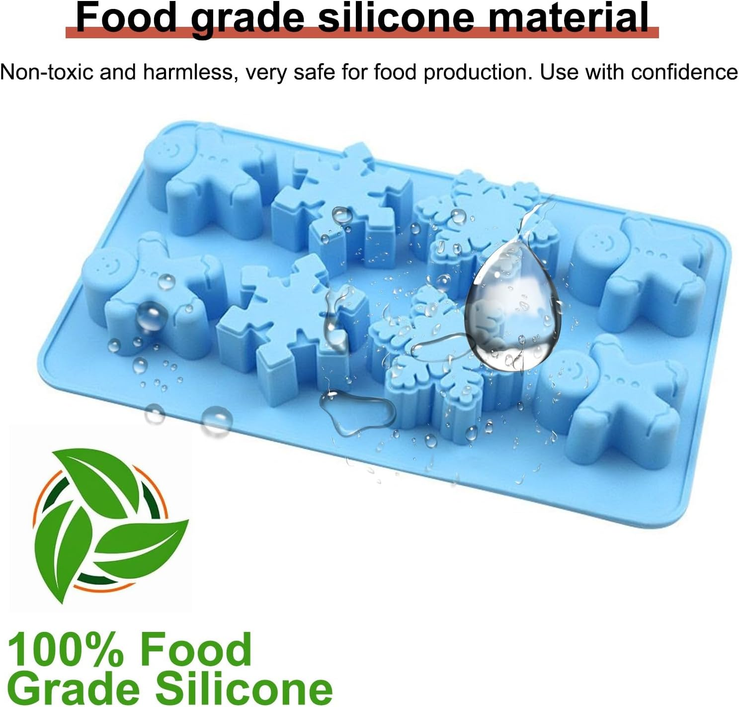 VIKKI Christmas Silicone Molds, 2Packs Snowflake Snowmen Chocolate Moulds 8 Cavities Soap Candy Cake Muffin Jelly Trays Baking Molds for Home Party Christmas Xmas Cake Decoration image number 4