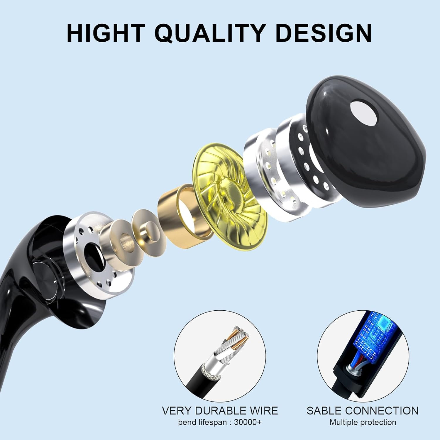 USB C Headphones for Iphone 16 15,Wired Earphones with Mic & Volume Control,Wired Headphones for Samsung S23 FE S22 S21 S20 A53 A54,Hifi Stereo Earbuds for Ipad Pro Pixel 7/6/6A/5/4 Oneplus 9 8（Black） image number 4