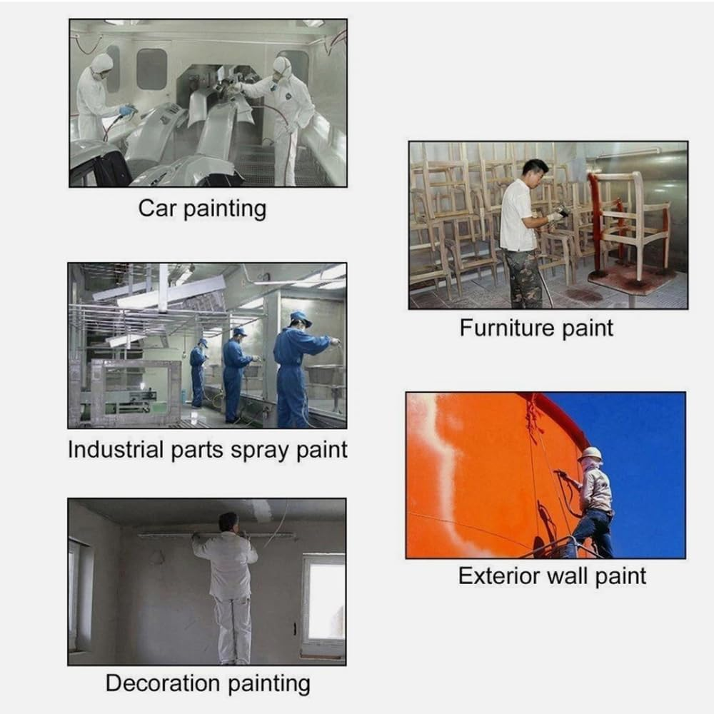 ZONADA Suction Feed Spray Gun 1.5Mm Nozzle 750Cc Cup Air Paint Sprayer with 1/4" NPT Inlet for Automotive Car Wood Furniture Marine Industrial Coating Adjustable Flow Pattern image number 4