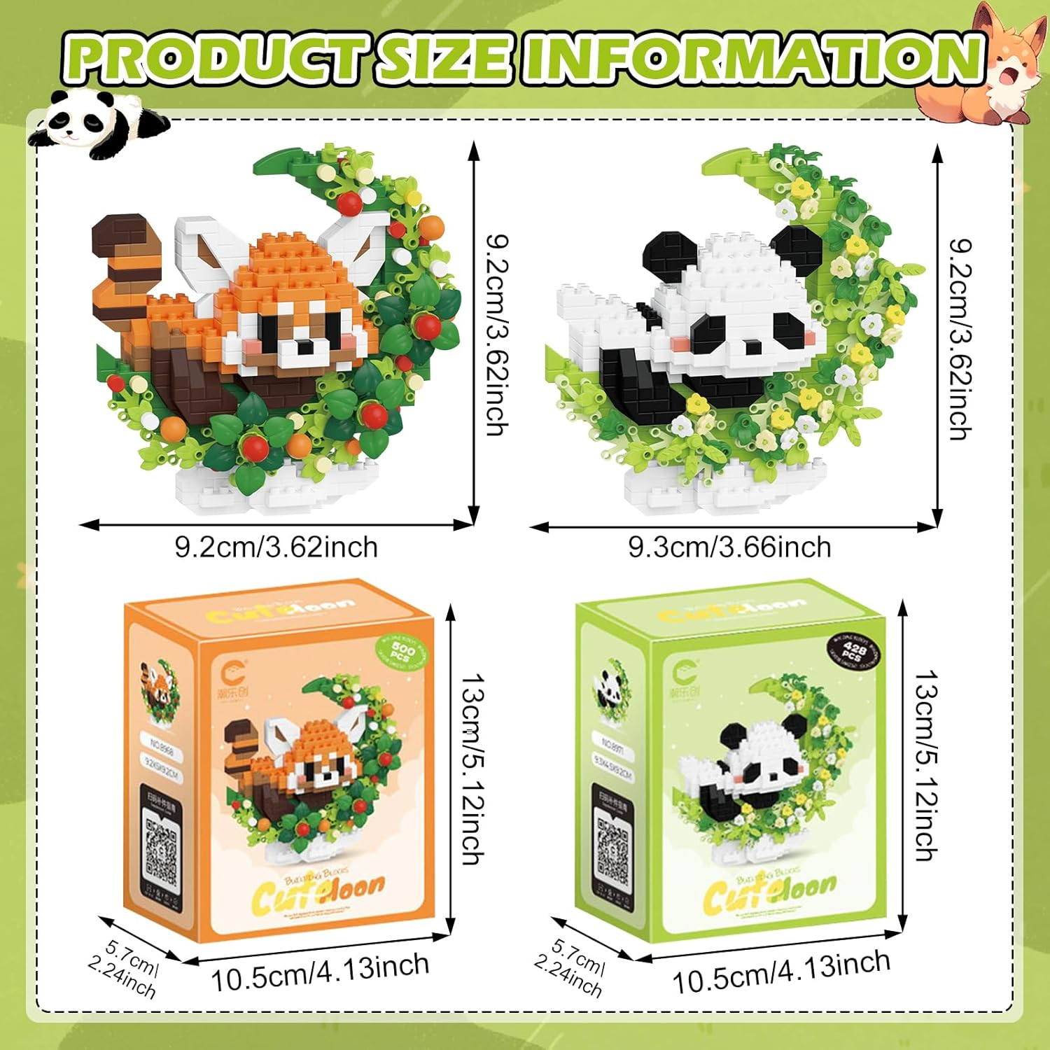 VEQENIFY Mini Panda Building Blocks, Panda Building Blocks, Animal Set, Mini Animals Building Blocks Set, Cute Animal Building Blocks, for Children from 6 Years, Adults, Birthday Gifts image number 4