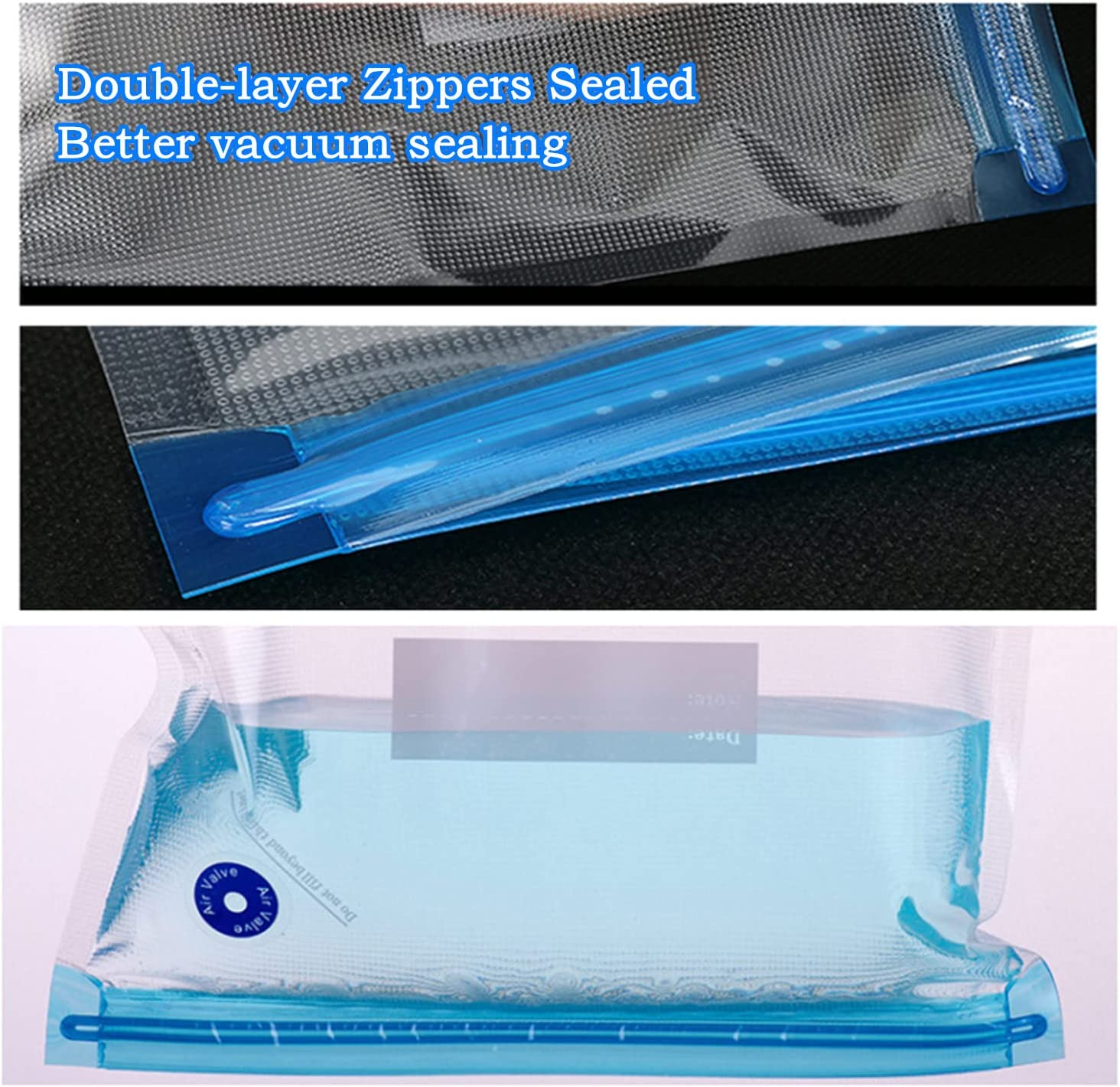 Reusable Sous Vide Bags Vacuum Storage Sealed Bags Bpa-Free for Food Storage, Sous Vide Cooking,Filament Storage 3 Sizes 15 Bags