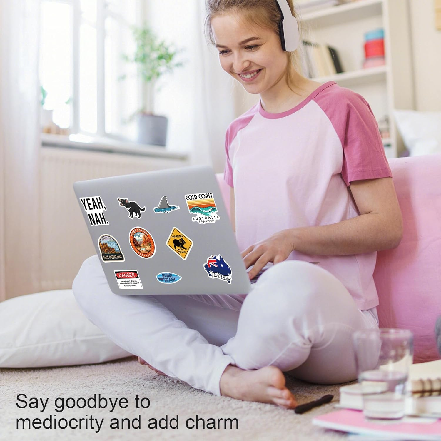 SZXYCZL 50Pcs AU Country Stickers, Cute Country Animals Journaling Scrapbooking Waterproof Vinyl Decals for Adults, Stickers for Journal Water Bottle Suitcase-Au image number 2