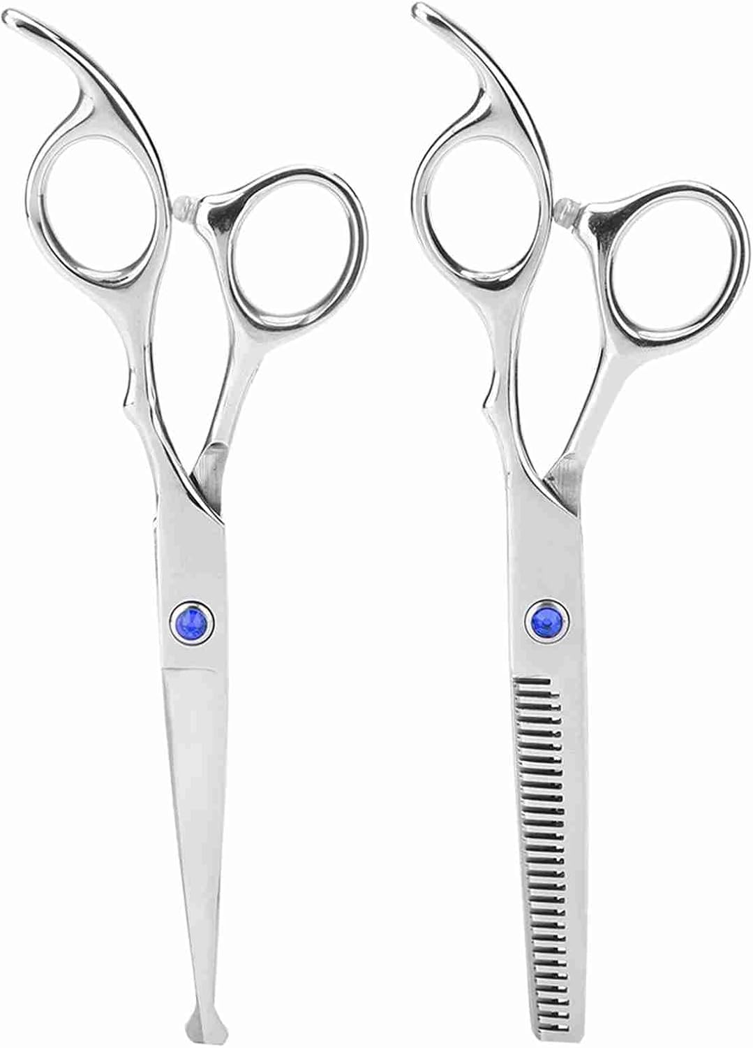 Watris Veiyi Pack of 2 Hair Cutting Scissors, Hairdressing Scissors, Stainless Steel Hair Scissors for Cutting or Thinning Hair image number 6