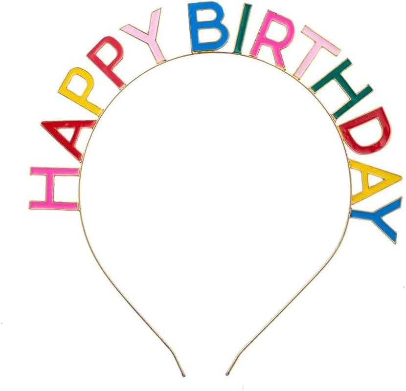 Birthday Headband Crown Rainbow Color Happy Birthday Hat Headpiece Bday Gifts for Women Men Girls Boys Birthday Props for Photoshoot Bday Birthday Party Accessories Favors Decorations image number 5
