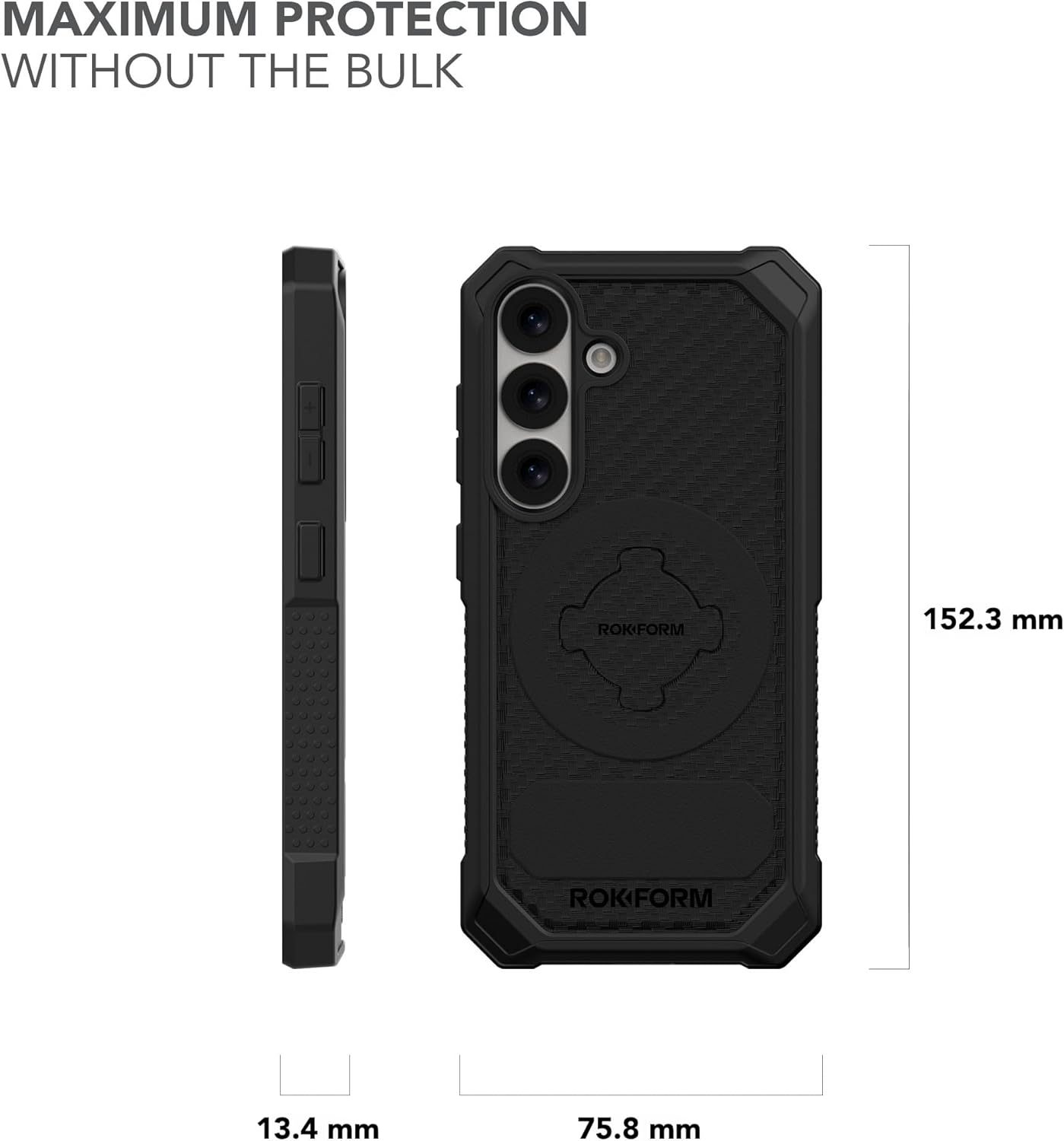 Rokform Rugged Case Compatible with Galaxy S25, Magnetic Cover with Twist Lock, Drop Tested Armor (Black) image number 3