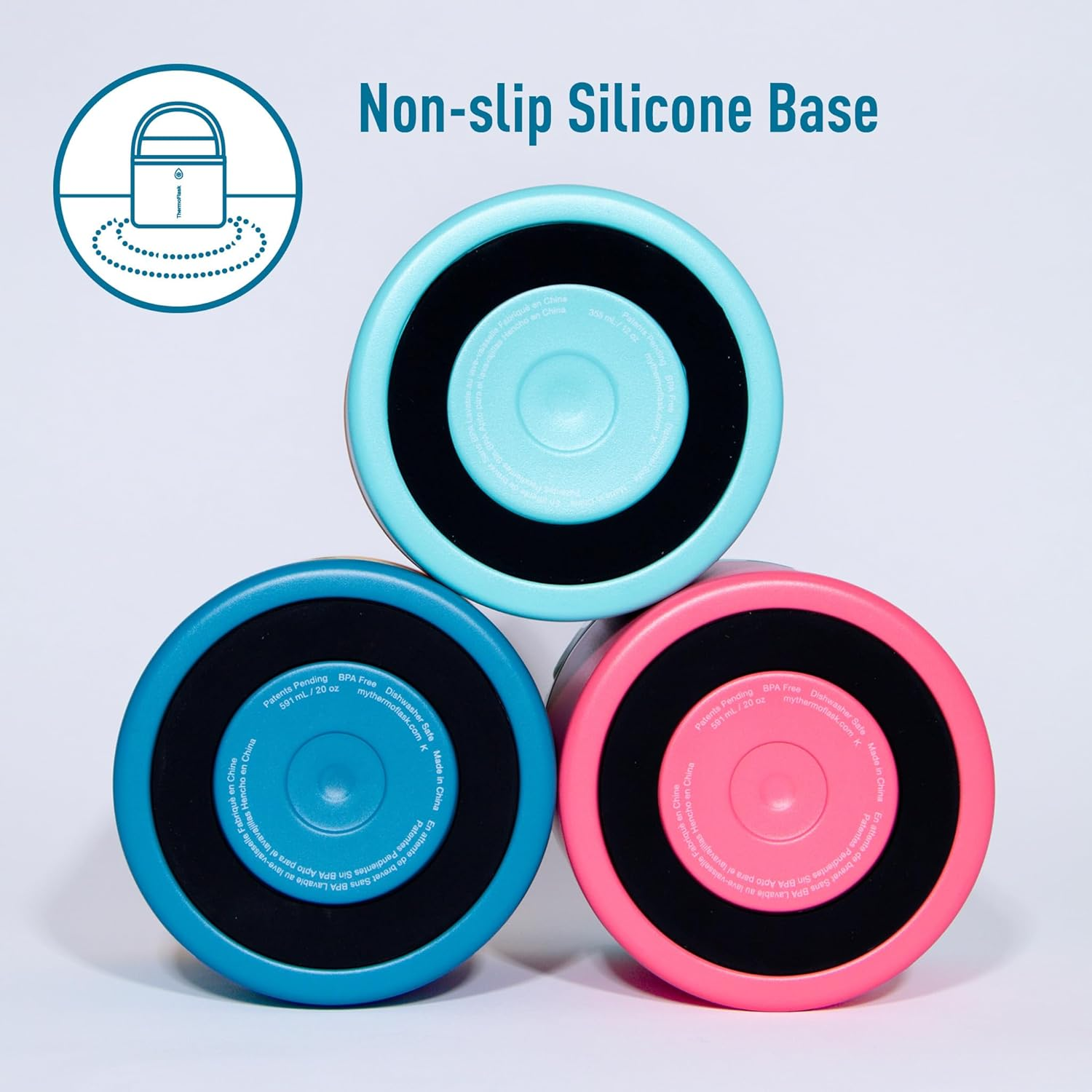 Thermoflask 20 Oz Double Wall Insulated Food Jar, 2-Pack, Tropical Blue + Backpack Blue/Backpack Blue + Ray Flower image number 3