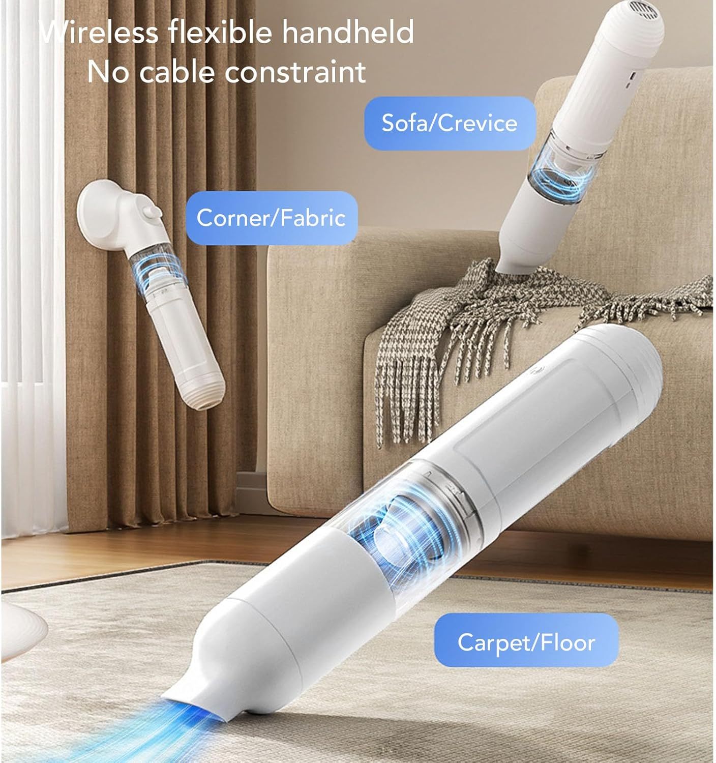 Pet Grooming Vacuum Cleaner, 10.43 X 2.2In Automatic Shedding Brush Dog Vacuum Grooming Kit for Dogs Cats Bed Carpet, Strong Pet Grooming Vacuum Dog Grooming Kit Tools image number 2