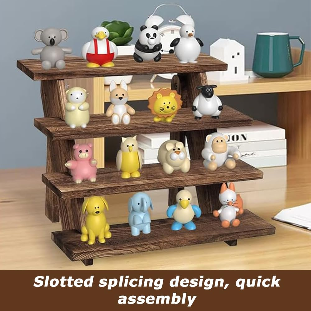 4-Tier Wooden Display Shelf, Desktop Tiered Plant Stand, Space-Saving Tabletop Organizer Rack, for Small Spaces Books & Decor (43 X 33.5 X 34.5CM) image number 4