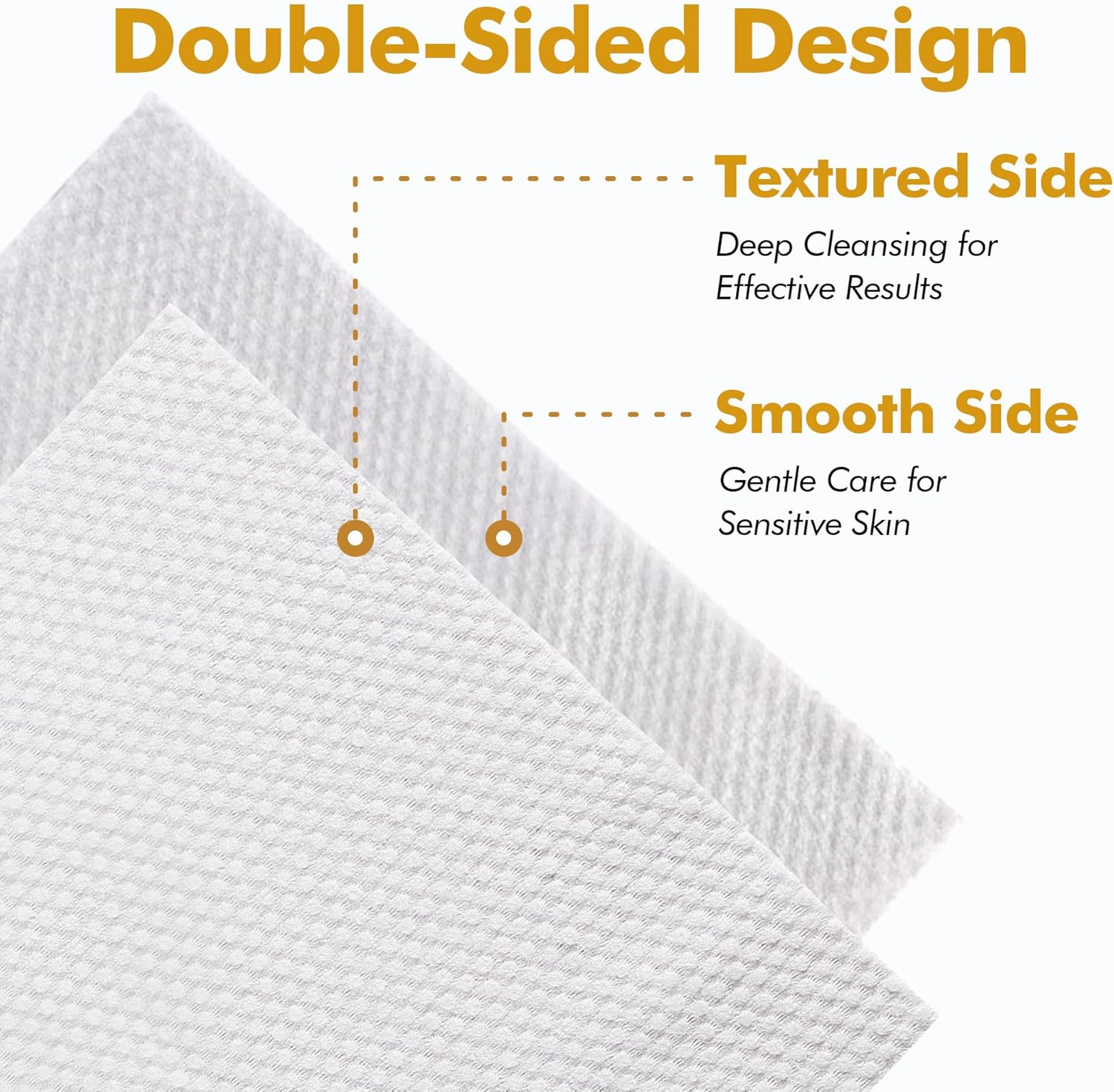 SOCRATES Premium Disposable Face Towels &ndash; 100% Cotton, 100GSM &ndash; 60 Count | Ultra Thick & Soft, Dual-Sided Textured & Smooth | Facial Towel, Makeup Removal, Baby Wipes &ndash; Dry & Wet Clean image number 1