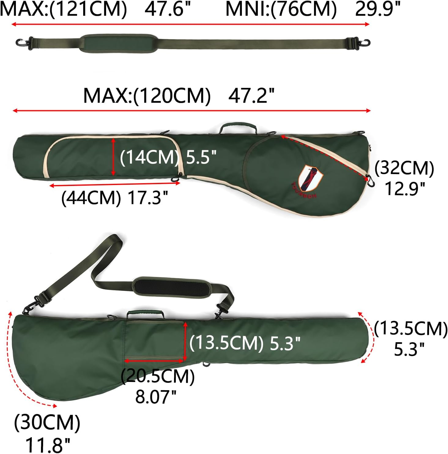 TOURBON Golf Bag Sunday Carry Golf Club Holder Case Driving Range Mini Course Practice Lightweight Travel Golf Bag for Men Women image number 6