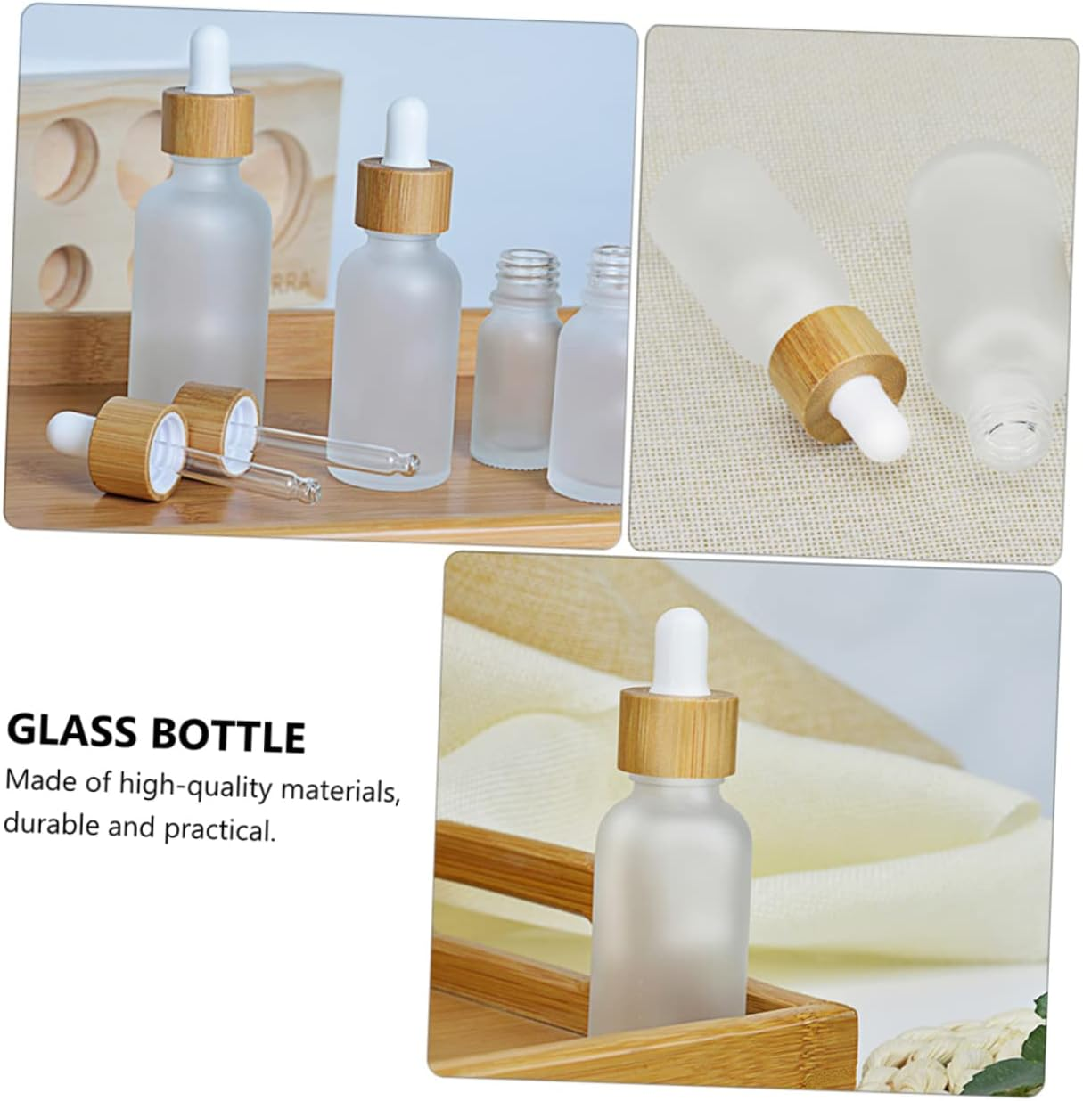 STOBAZA 8Pcs Glass Essential Oil Dropper Bottles Empty Bottles Droppers Refillable for Hair Oil Perfume Essential image number 3