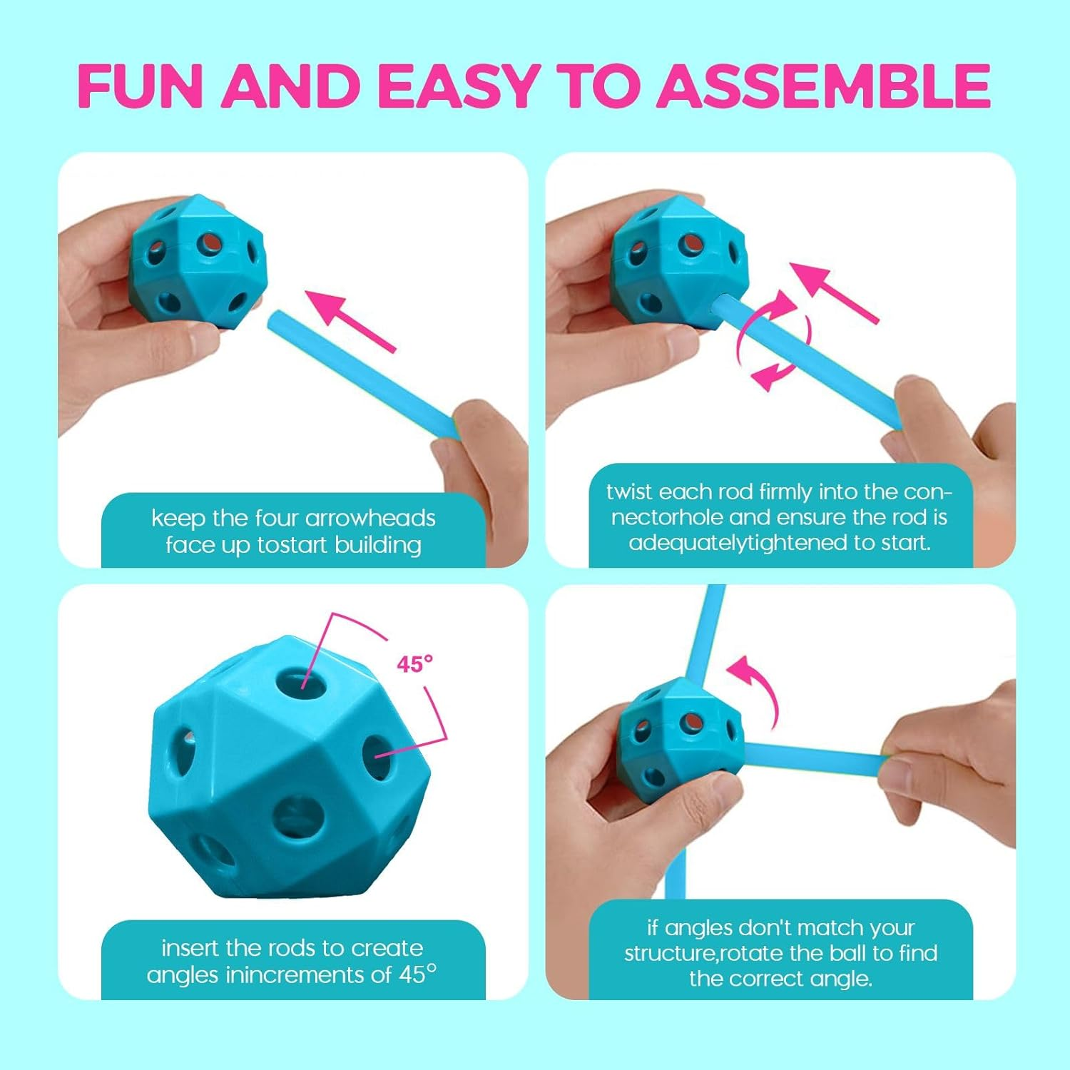 340Pcs Kids DIY Fort Building Kit Construction Builder Castle Educational Toy Creative STEM Learning Play Set, Boys Girls DIY Building Tunnels Play Tent Indoor & Outdoor - 137-14A 340Pcs image number 6