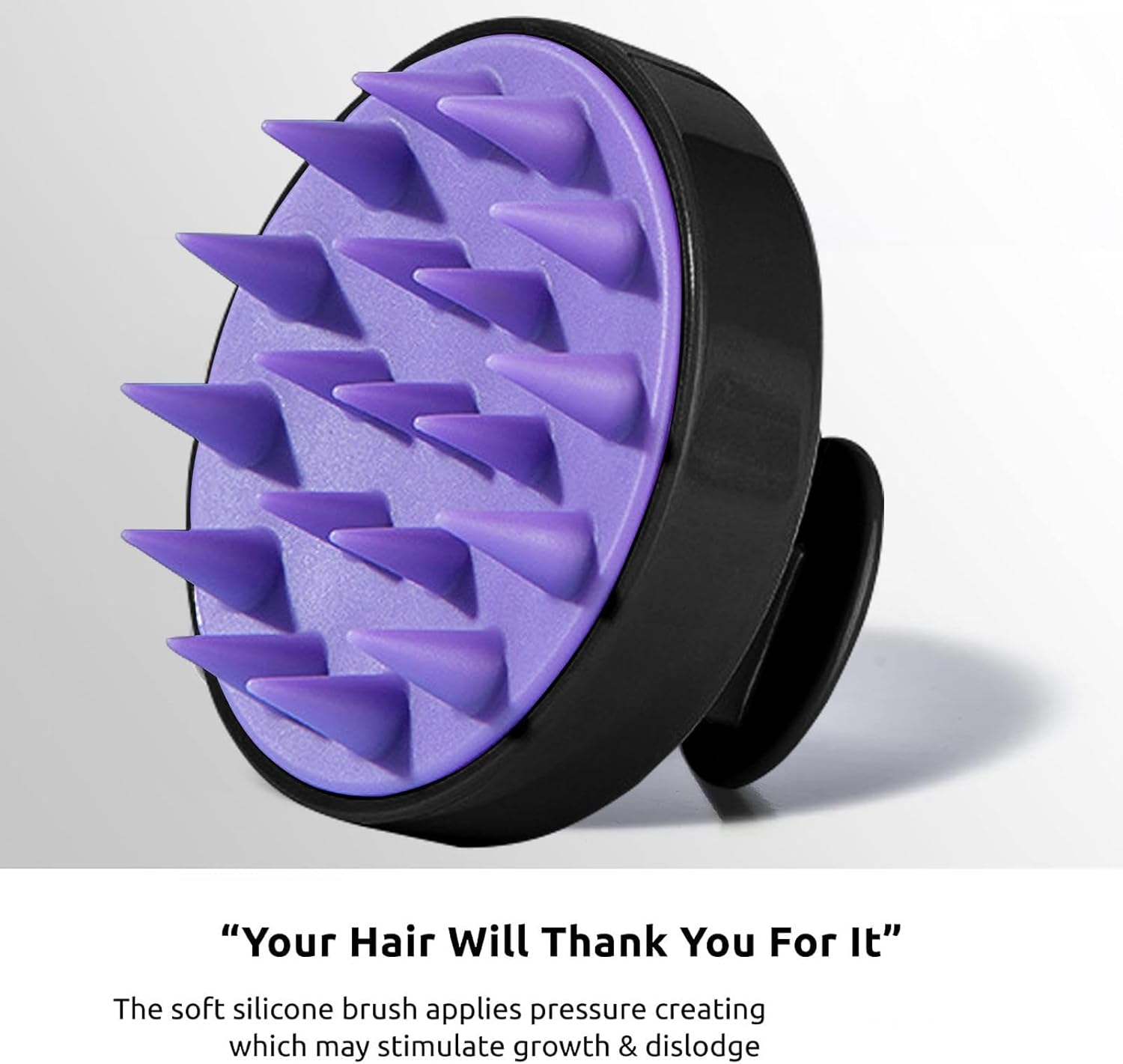 ZALHIN Silicone Scalp Massager Brush - Ergonomic Scalp Massage Brush, Soft Hair Scrubber for Shower, Hotel, Travel & Dormitory Use image number 1