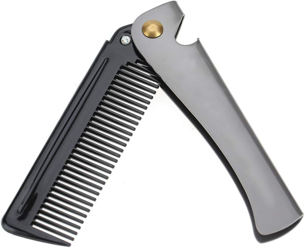 Kooingtech Men'S Beard Comb, Folding Comb, Portable Pocket Comb, Stainless Steel Comb, Folding Beard Comb for Hairdressing Salon and Household image number 6