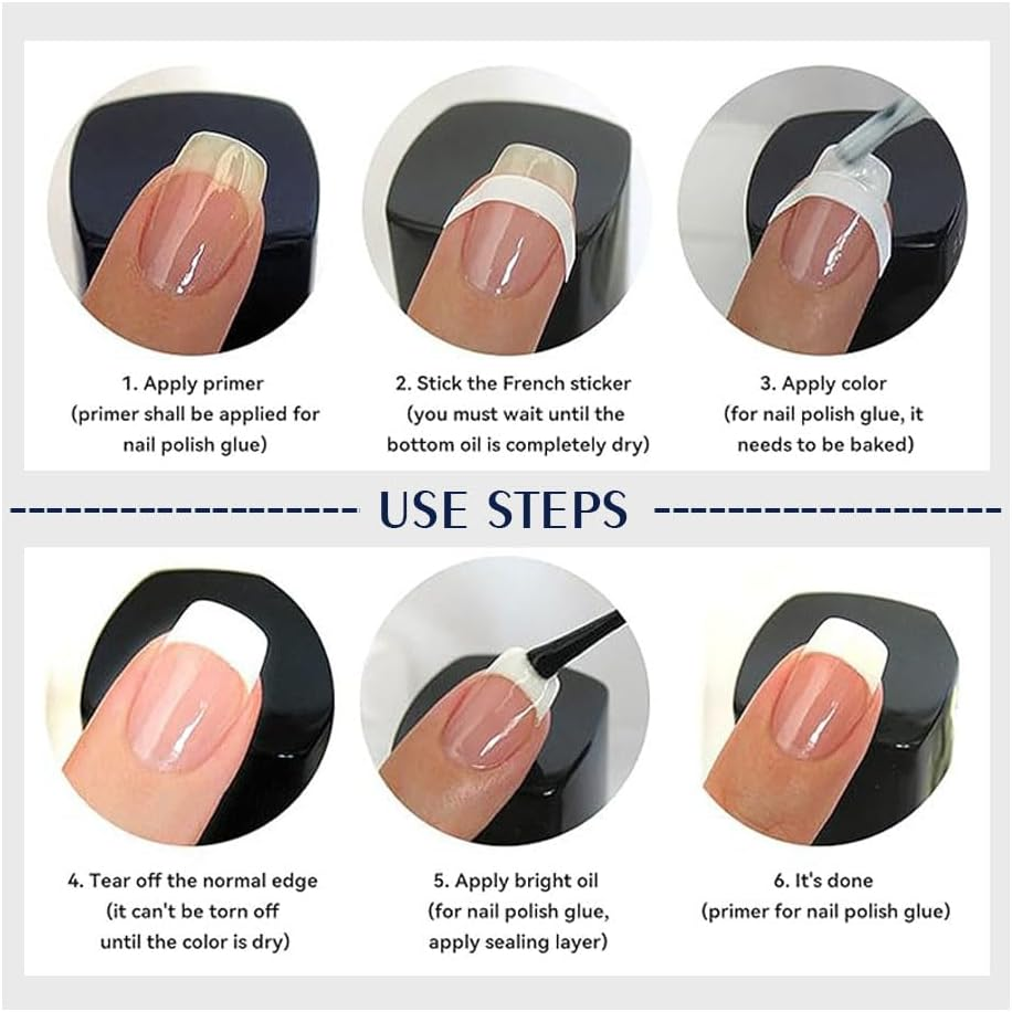 Nail Art Stencils Designs 36 Sheets Nail French Tip Guides Stickers Form Fringe for DIY Decoration Stencil Tools (Clear) image number 1