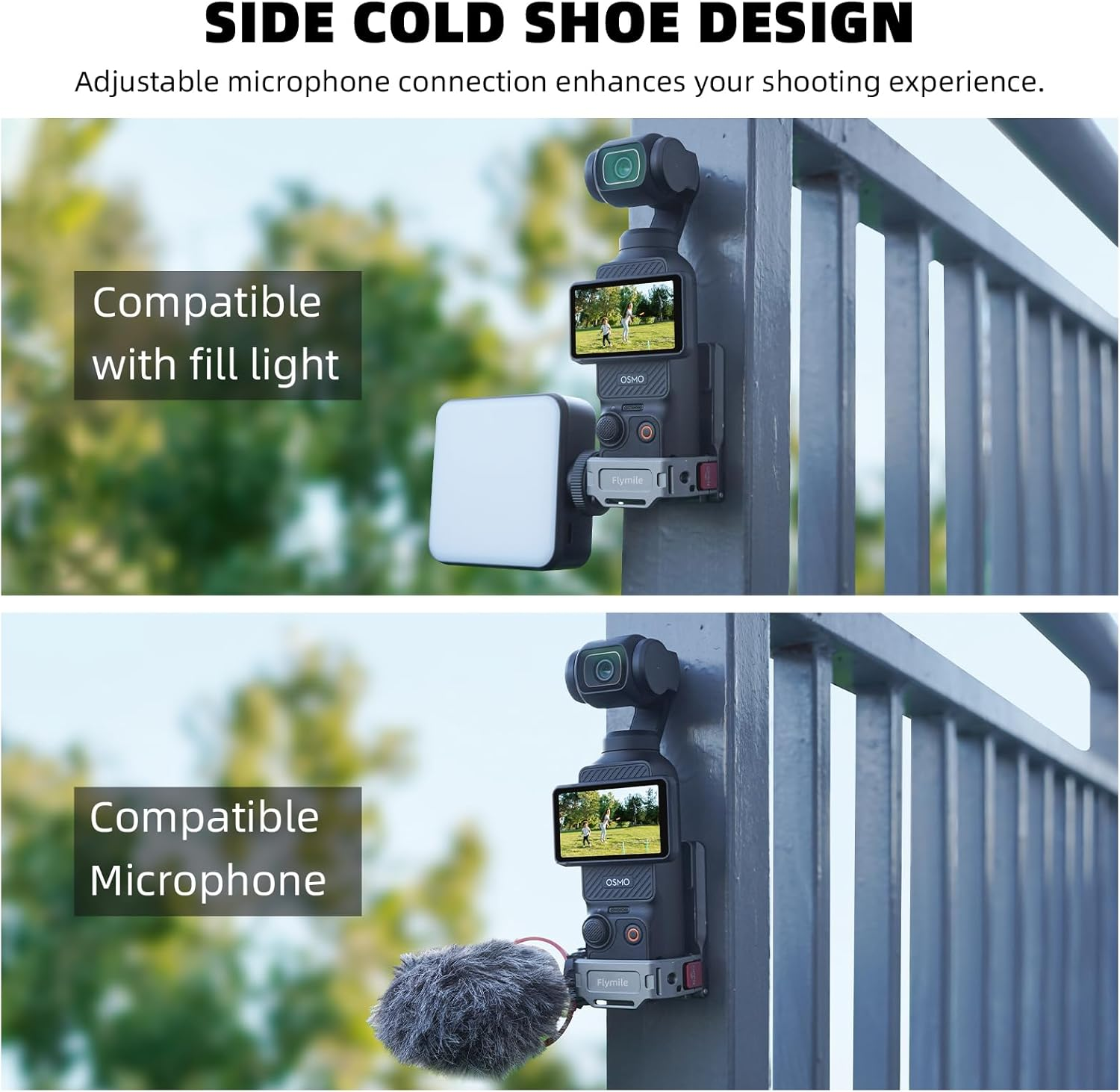 Flymile Pocket 3 Magnetic Mount, Magnet Expansion Adapter Holder with Cold Shoe on Iron Fence, Refrigerators Etc, Aluminum Alloy Mount Stand for DJI Osmo Pocket 3 Creator Combo Handle Accessories image number 1