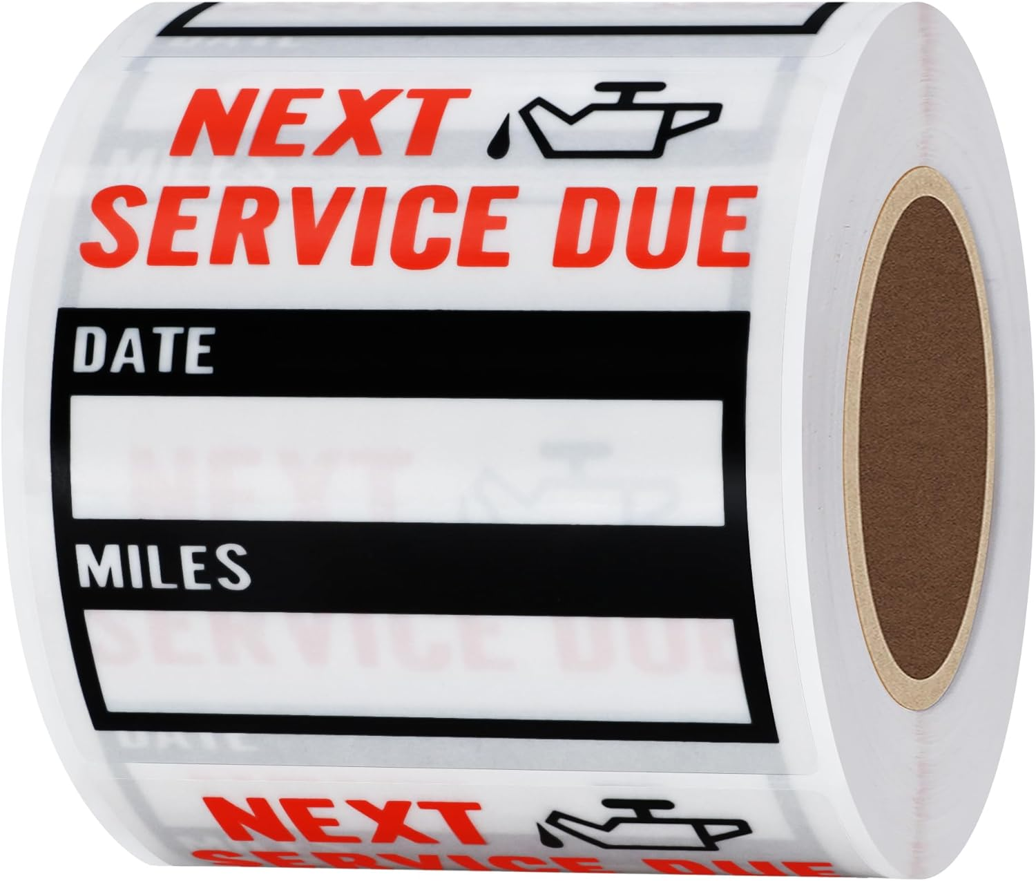 Hybsk 200Pcs Service Stickers Transparent Car Oil Change/Service Reminder Stickers 2X2 Inch Waterproof Clear PET Oil Change Stickers (Black)