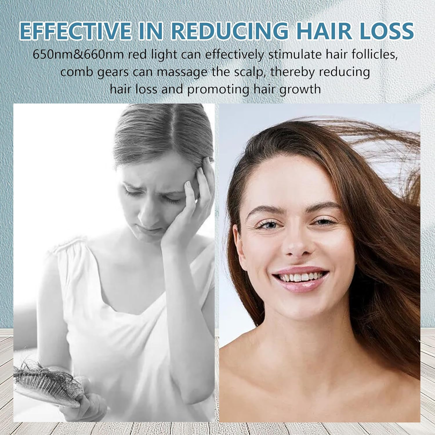 KTS Hair Growth Laser Comb, Laser Light Therapy Hair Growth Device, Red Light Therapy Promotes Regrowth Hair for Men and Women, Hair Loss Treatment for Thinning Hair image number 2