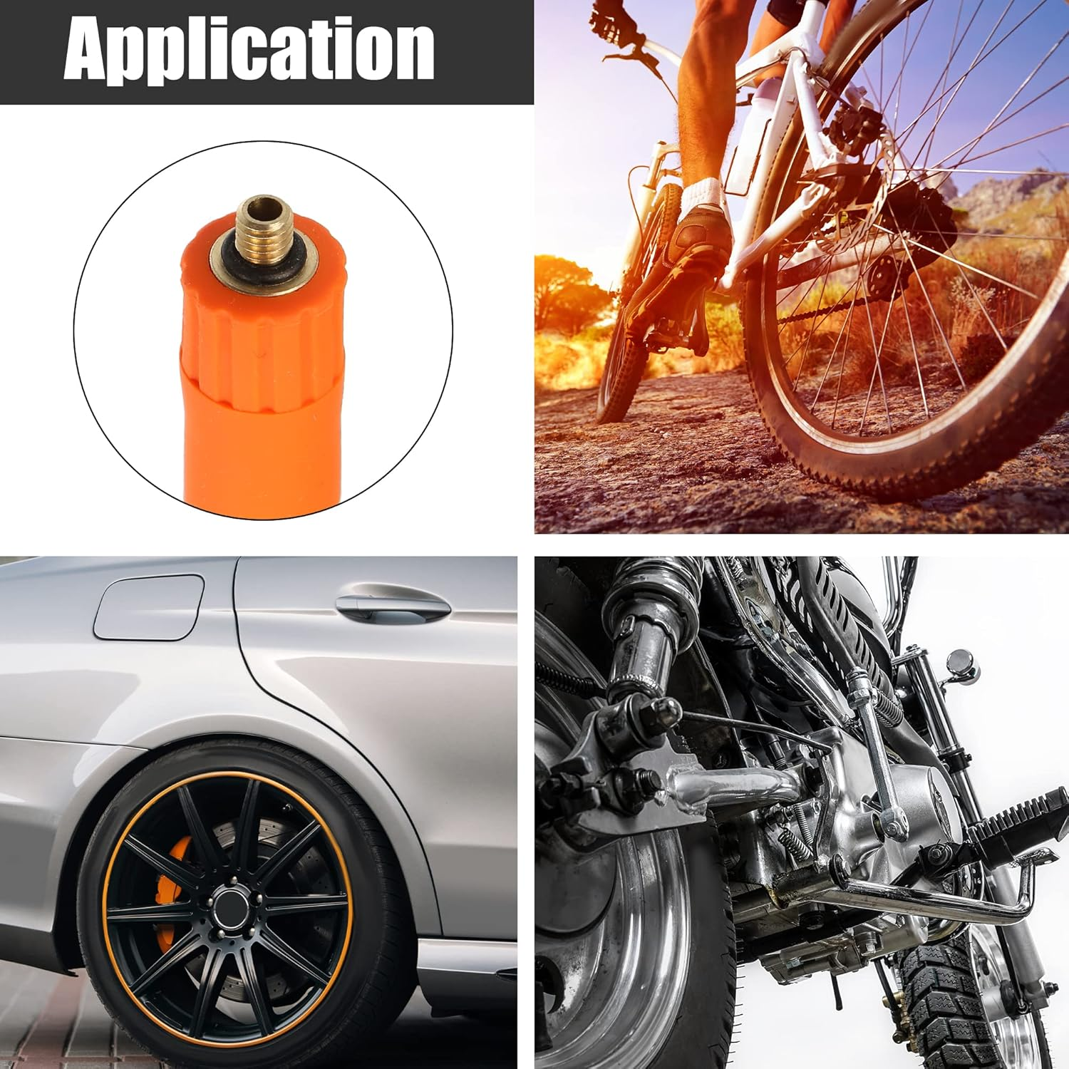 X AUTOHAUX 80Cm Tire Inflator Extension Hose with Metal Lock Chuck Adapter Convert to Lock on Connection Air Pump Tube Tire Valve Connection Pipe for Car Truck Bike MTB Nylon Zinc Alloy image number 2